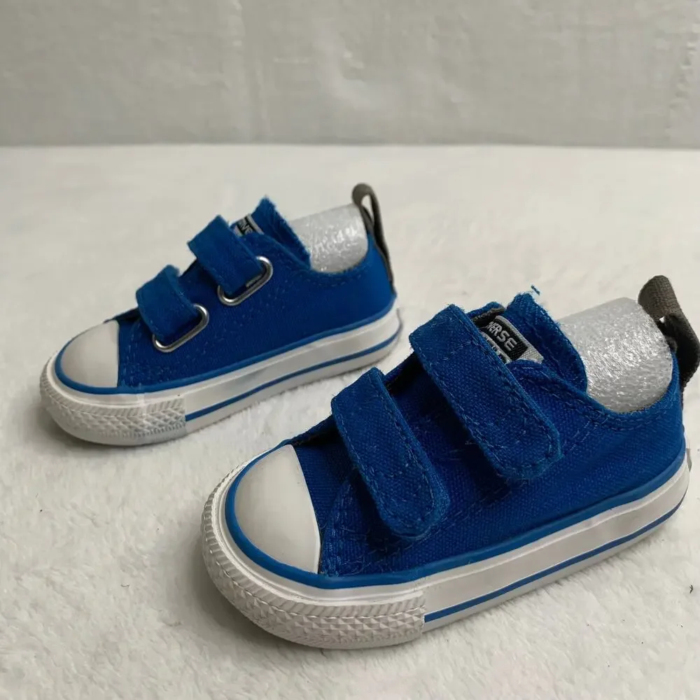 Converse Baby Infant Chuck Taylor All Star Easy On Boy Girl Sz 3 Hook Loop Blue